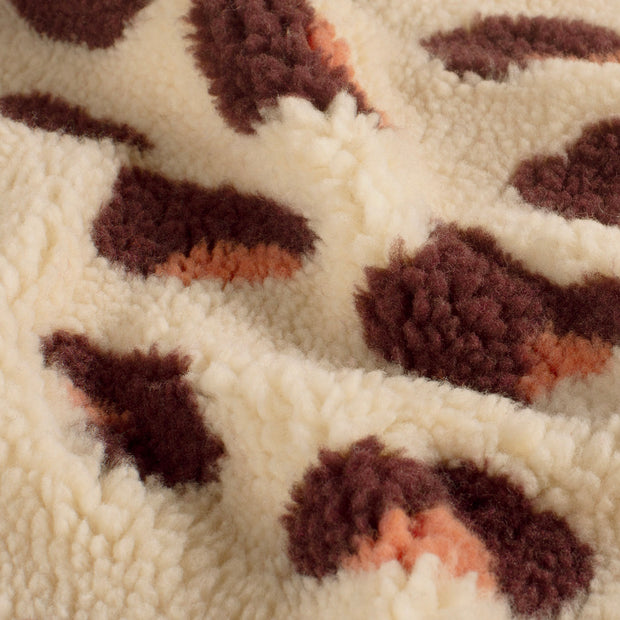 Sherpa Fleece stof Luipaarden Beige