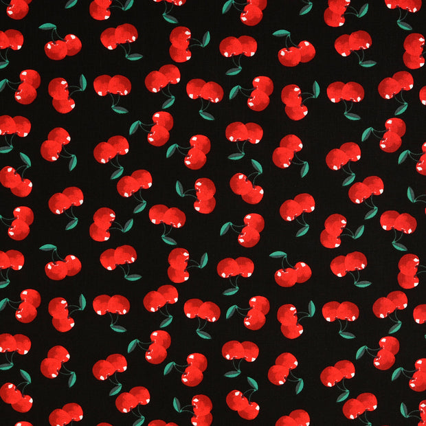  fabric Fruits Black