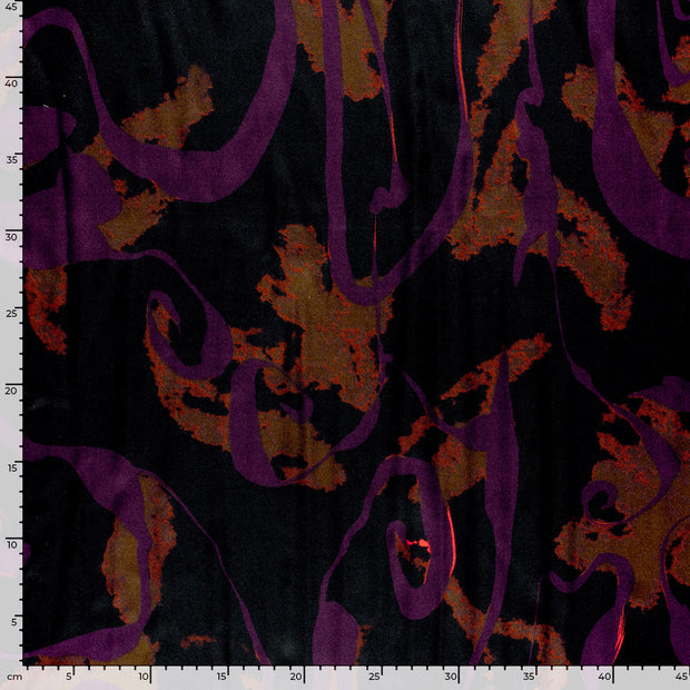 Satén tela Abstracto Aubergine