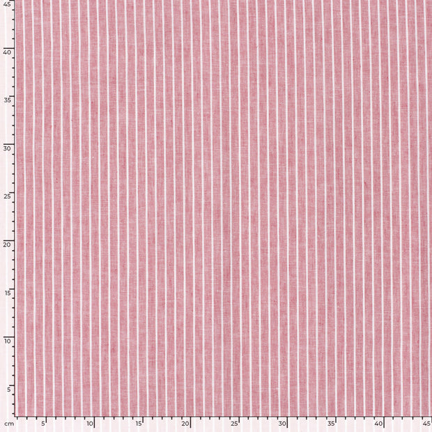 Chambré fabrik Streifen Dunkelrot