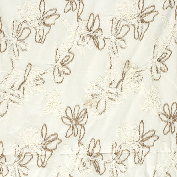 Voile fabric Off White bicolour 
