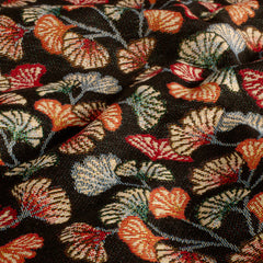 Gobelin jacquard Bladeren Zwart