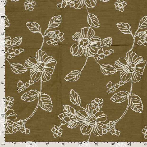  fabric Flowers Olive Green