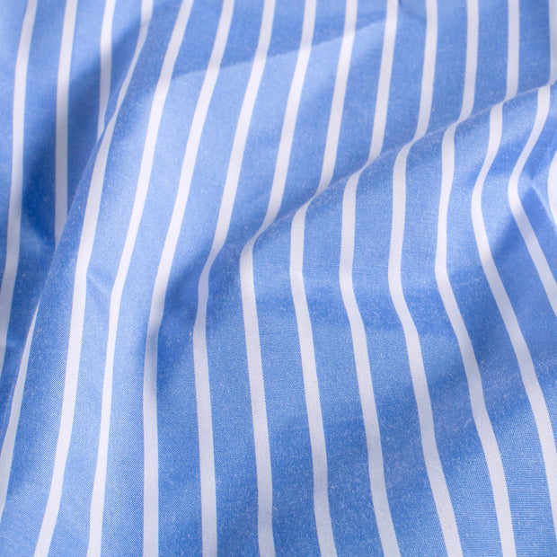 Woven Polyester fabric Stripes Steel Blue