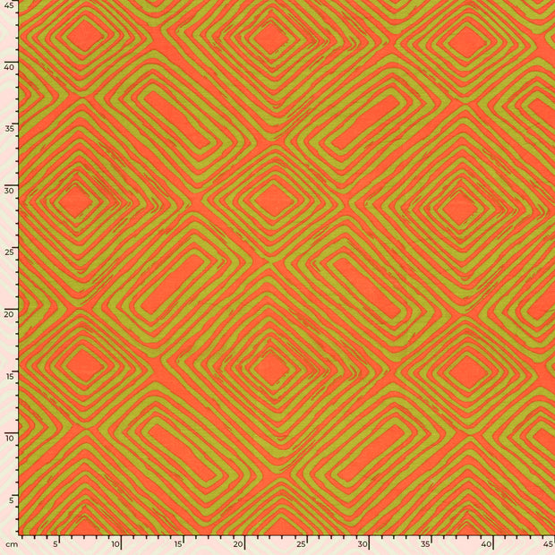 Viscosa Nylon Twill tela Abstracto Coral