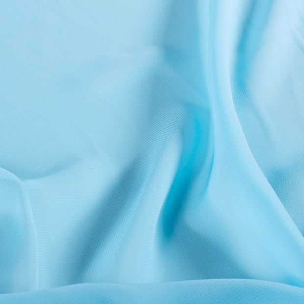 Chiffon fabrik Uni Aqua