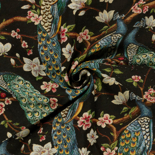 Gobelin stof Zwart jacquard 