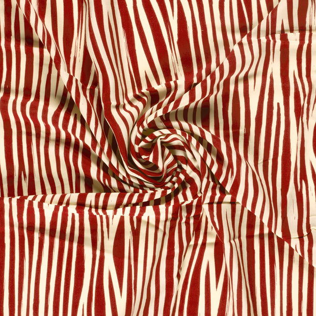 Bamboo Poplin fabric Dark Red printed 