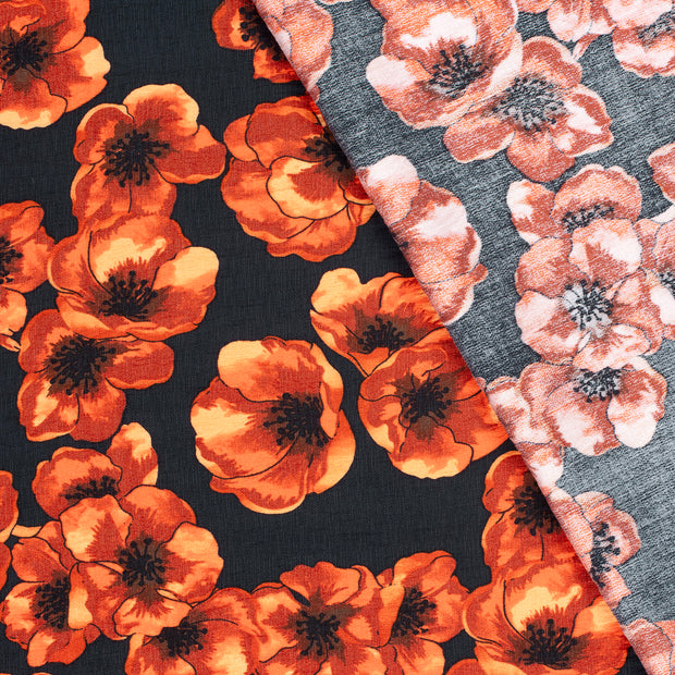 Viscose Nylon Ottoman tissu fleurs imprimé 