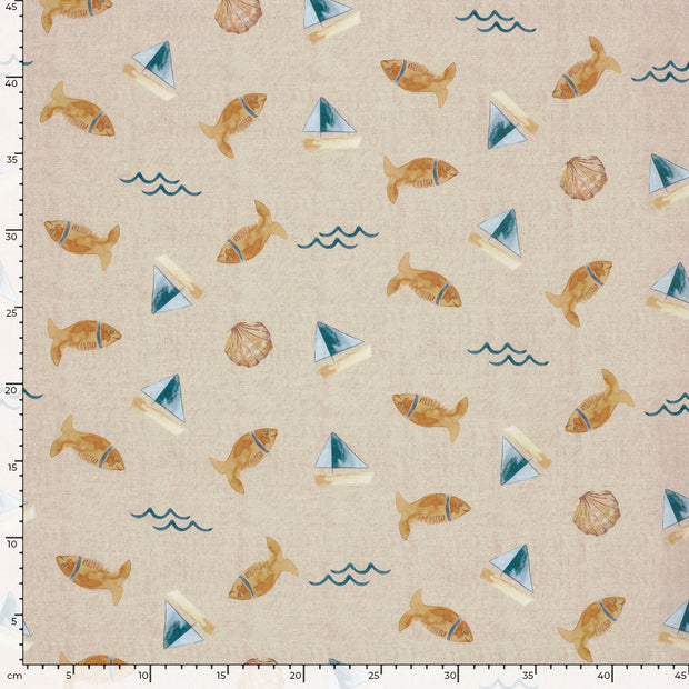 Baumwolle Popeline fabrik Anker Beige