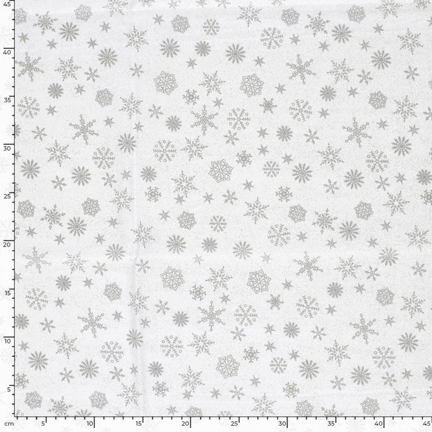 Algodón Popelina tela Navidad Gris