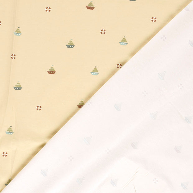 Jersey fabric Sailboats printed 