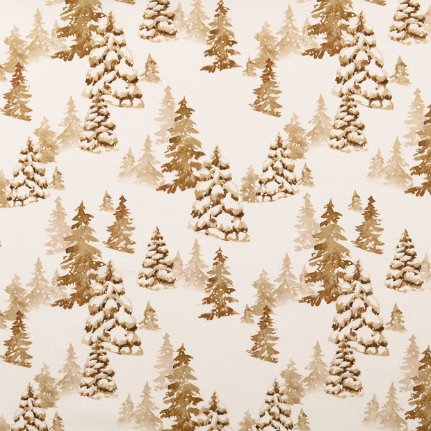 Cotton Poplin fabric Christmas White