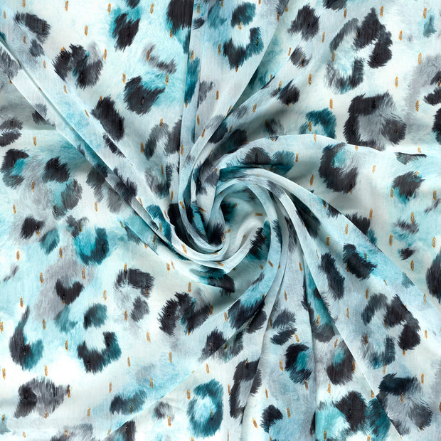 Chiffon fabric Dark Mint digital printed 