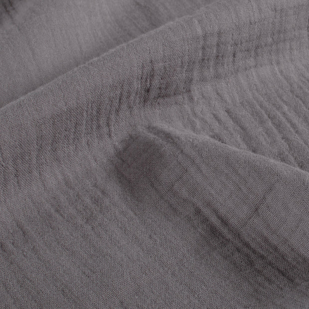 Double gaze tissu Unicolore Gris taupe