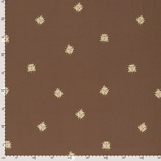 Jersey tissu lions Brique