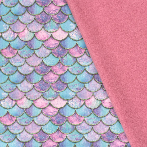 Softshell fabric Scales Baby Blue