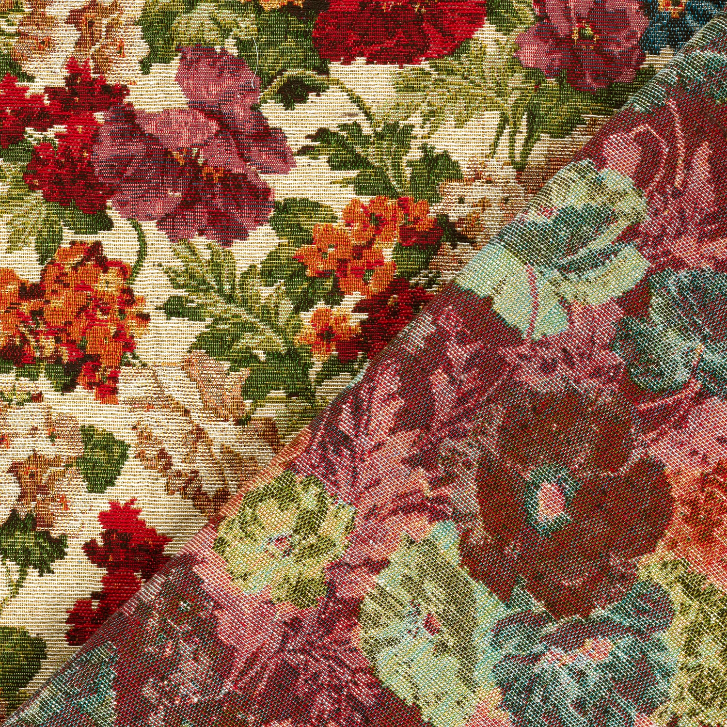 Jacquard fabric Flowers Beige | Wholesale fabrics | Nooteboom Textiles