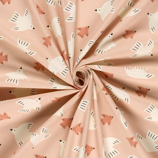 Cotton Poplin fabric Old Pink printed 
