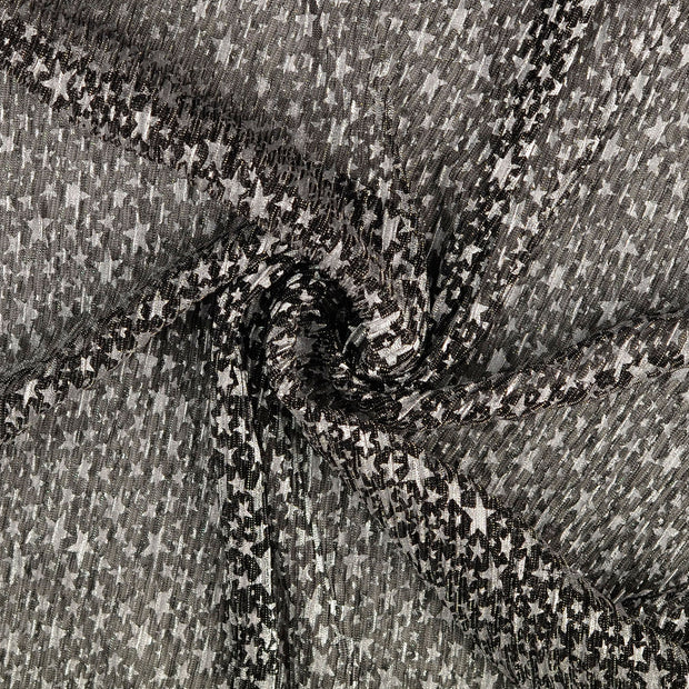 Chiffon fabrik Schwarz crushed 