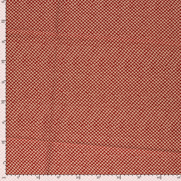 Popeline de Coton tissu losanges Bordeaux