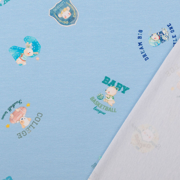 Jersey fabric Sky Blue digital printed 