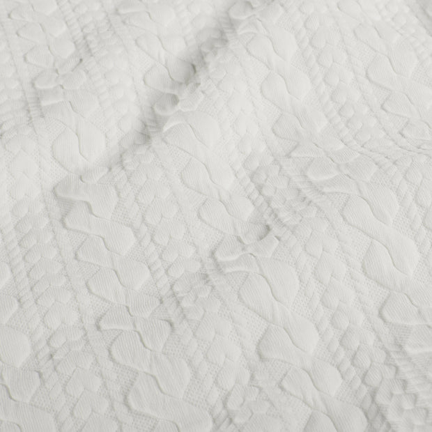 Heavy Knit tela Cable Blanco roto