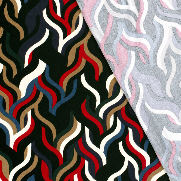 Viscose Twill fabric Abstract printed 