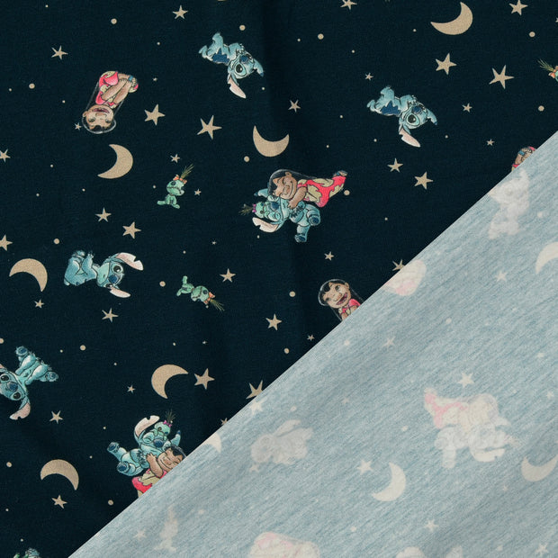 Jersey fabric Navy digital printed 