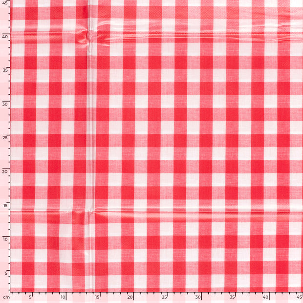 Toile Cirée tissu Carreaux Rouge