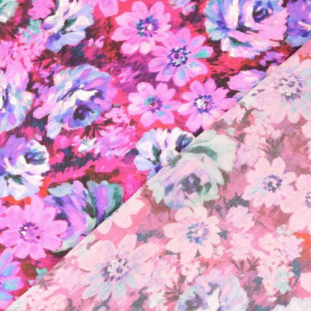 Viscose Satin fabrik Rosa digital bedruckt 