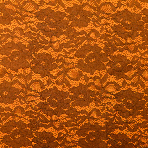 Viscose Satin tissu fleurs Orange