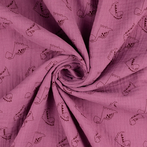 Muslin fabric Brown printed 