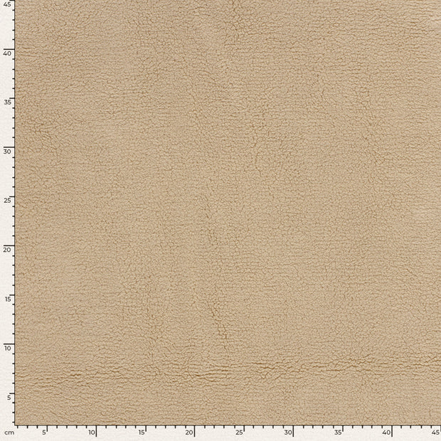 Fleece stof Effen Beige