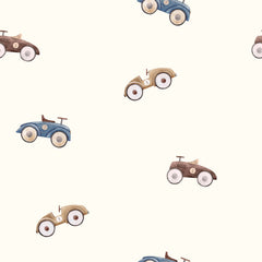 Baumwolle Jersey GOTS digital bedruckt Autos Wollweiß