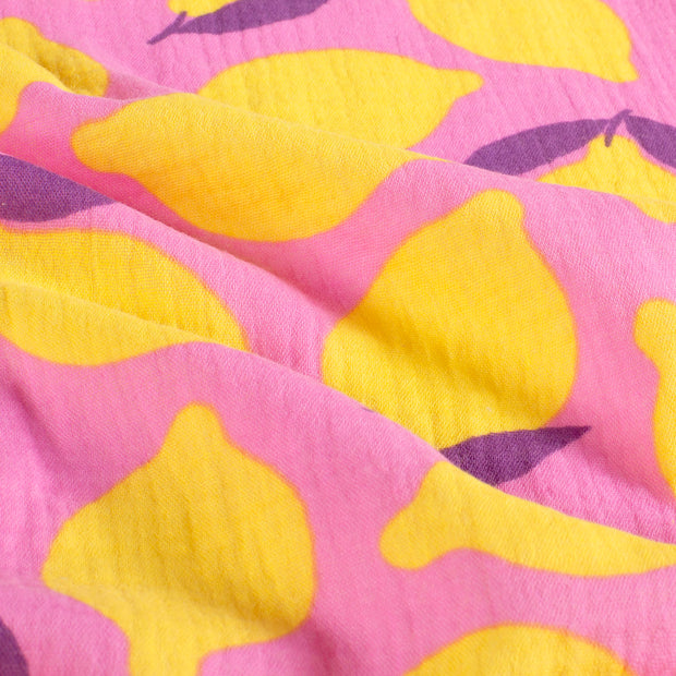 Musselin fabrik Obst & Früchte Rosa