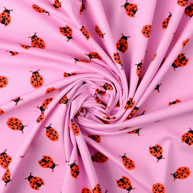 Jersey fabric Ladybugs digital printed 