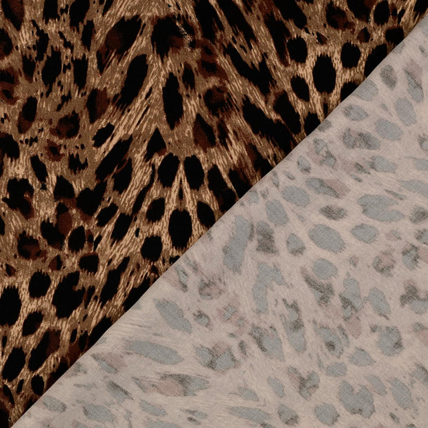 Viscose Satin fabric Beige printed 