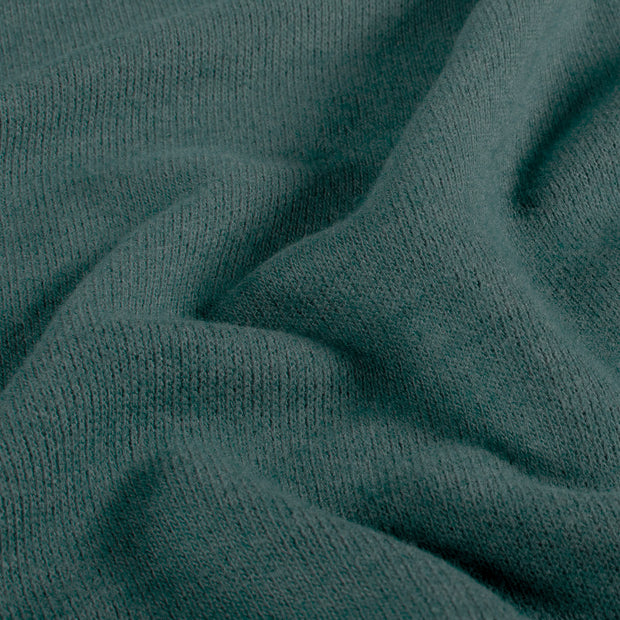 Poly Viscose Jersey fabric Melange Petrol