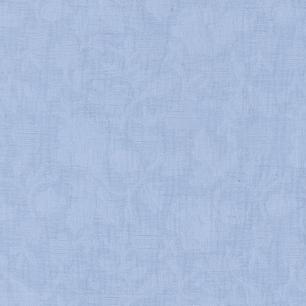 Coton Lin en Chaine et Trame tissu Feuilles Bleu bébé