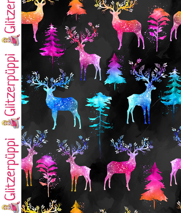 French Terry fabrik Hirsche Fuchsia