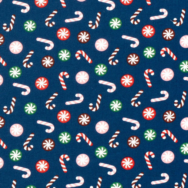 Baumwolle Popeline fabrik Weihnachten Marine