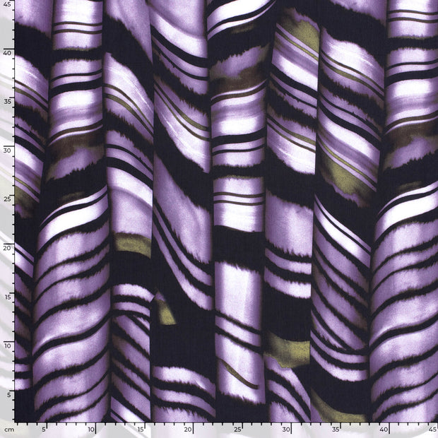 Satin fabric Abstract Purple