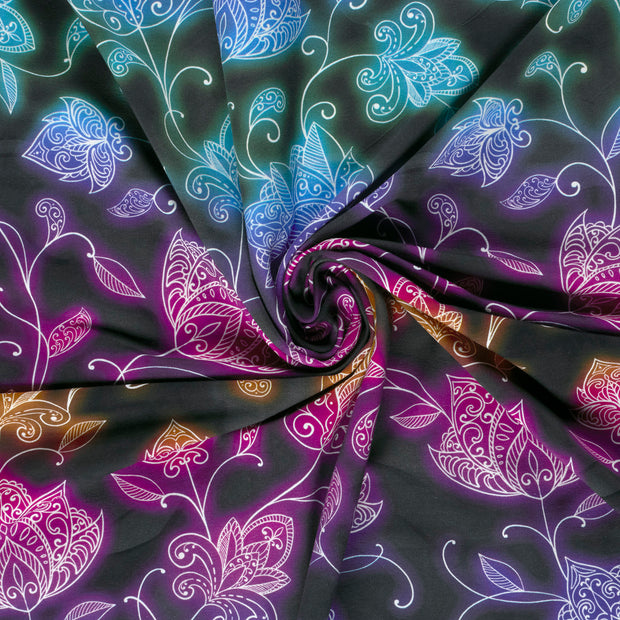 French Terry fabric Black digital printed 
