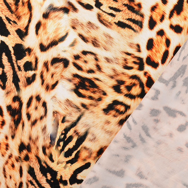 Viscose Satin fabrik Beige digital bedruckt 