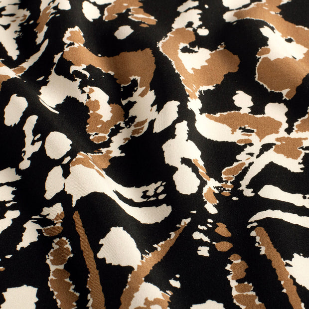 Viscose Poplin fabrik Abstrakt Schwarz