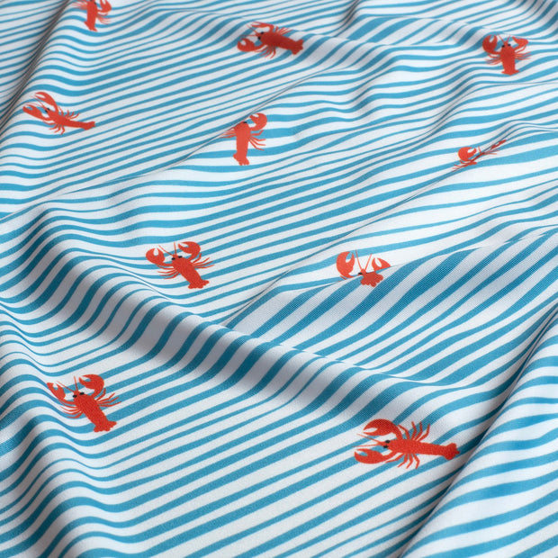 Swimwear Jersey UPF50 Recycled tissu Crabes Bleu bébé