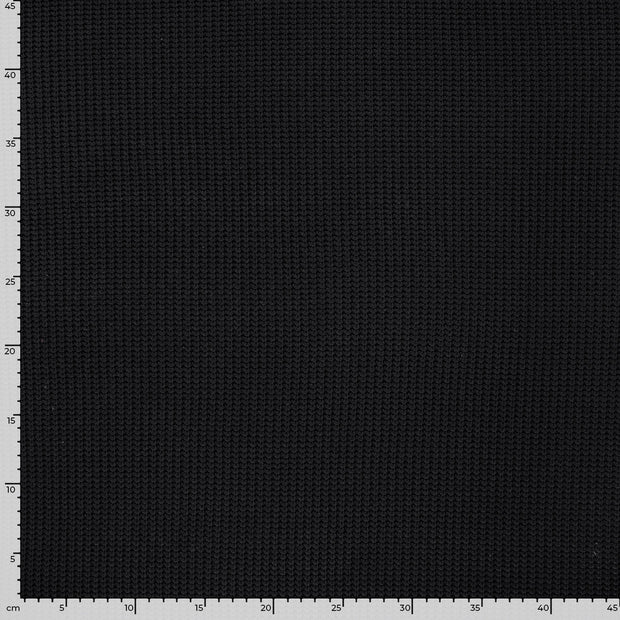 Heavy Knit fabric Cable Black