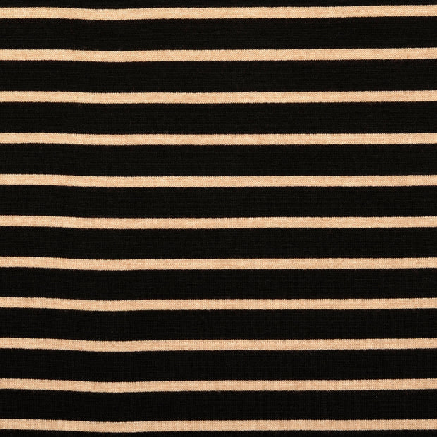 Heavy Knit fabric Stripes Black