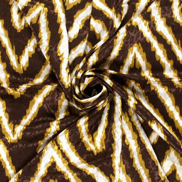 Satin Jacquard fabric Panther Dark Brown